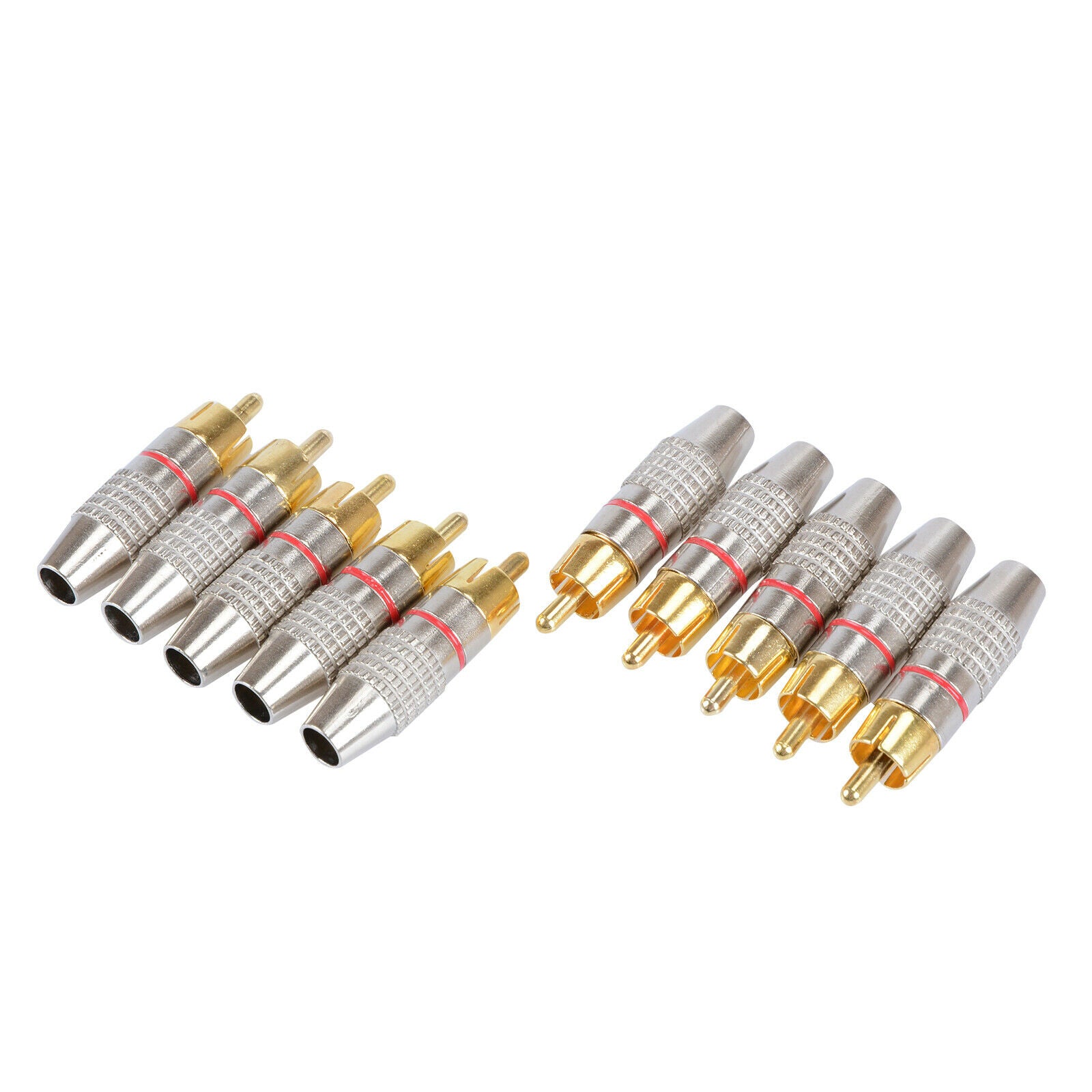 20pcs Black + Red RCA Male Plug Adapter Solder Audio Video Phono Cable Connector