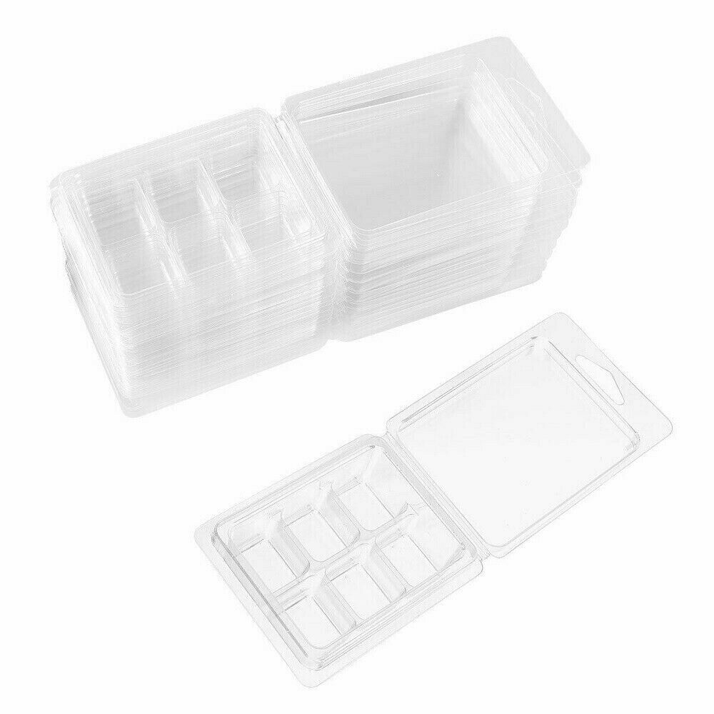 20x Plastic Wax Melt Clamshells Molds Wax Melt Containers for Wickless Candle