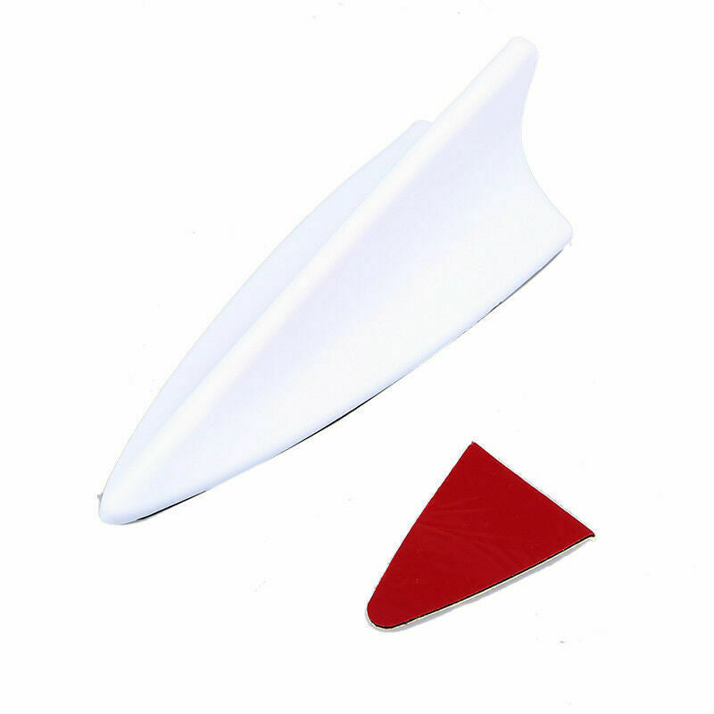 White Car Decorative Dummy Roof Shark Fin ABS Antenna Aerial Spoiler Universal
