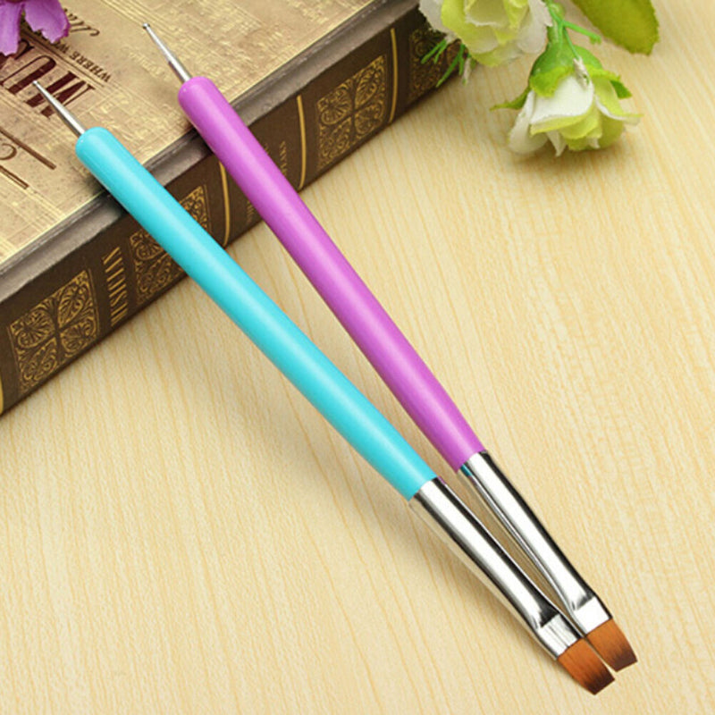 2-Ways Nails Art Pen Painting Dotting Acrylic UV Gel Polish Brush-Liner Tool  Tt