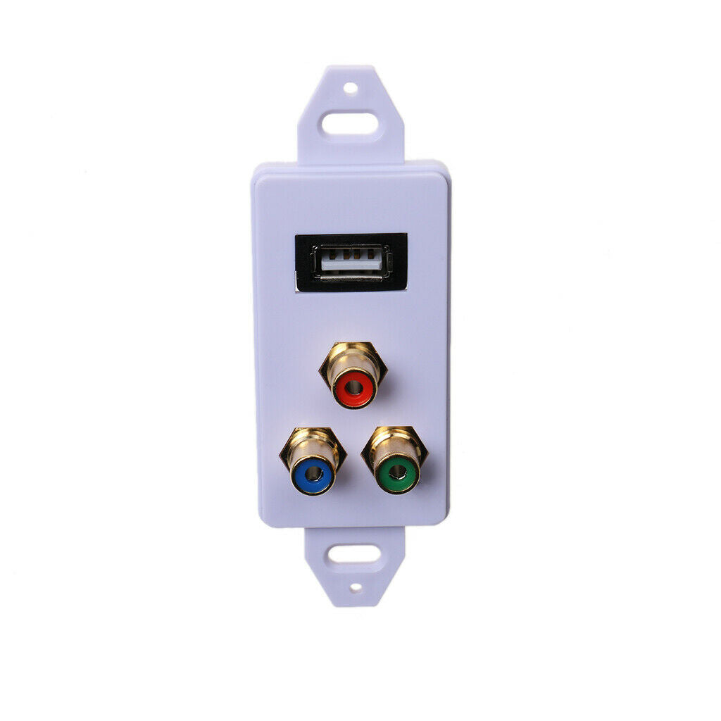USB2.0 3RCA Wall Panel Connection Front Plate