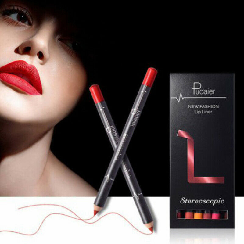 12 Pcs/Set Waterproof Lip Liner Lipstick Long Lasting Matte Lipliner Pencil Pen