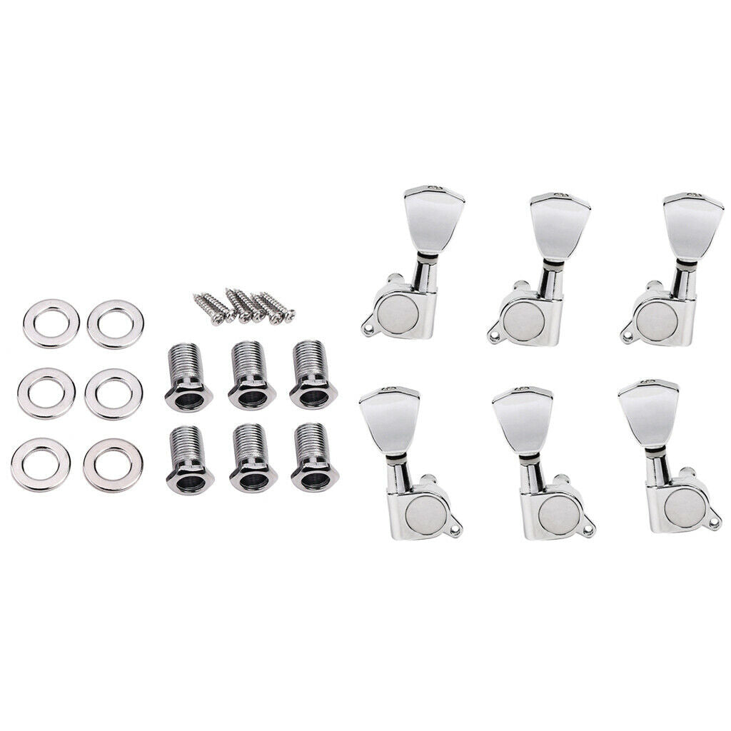 6 Pieces 3R 3L Guitar Tuning Pegs Machine Heads for Acoustic Electric Guitar