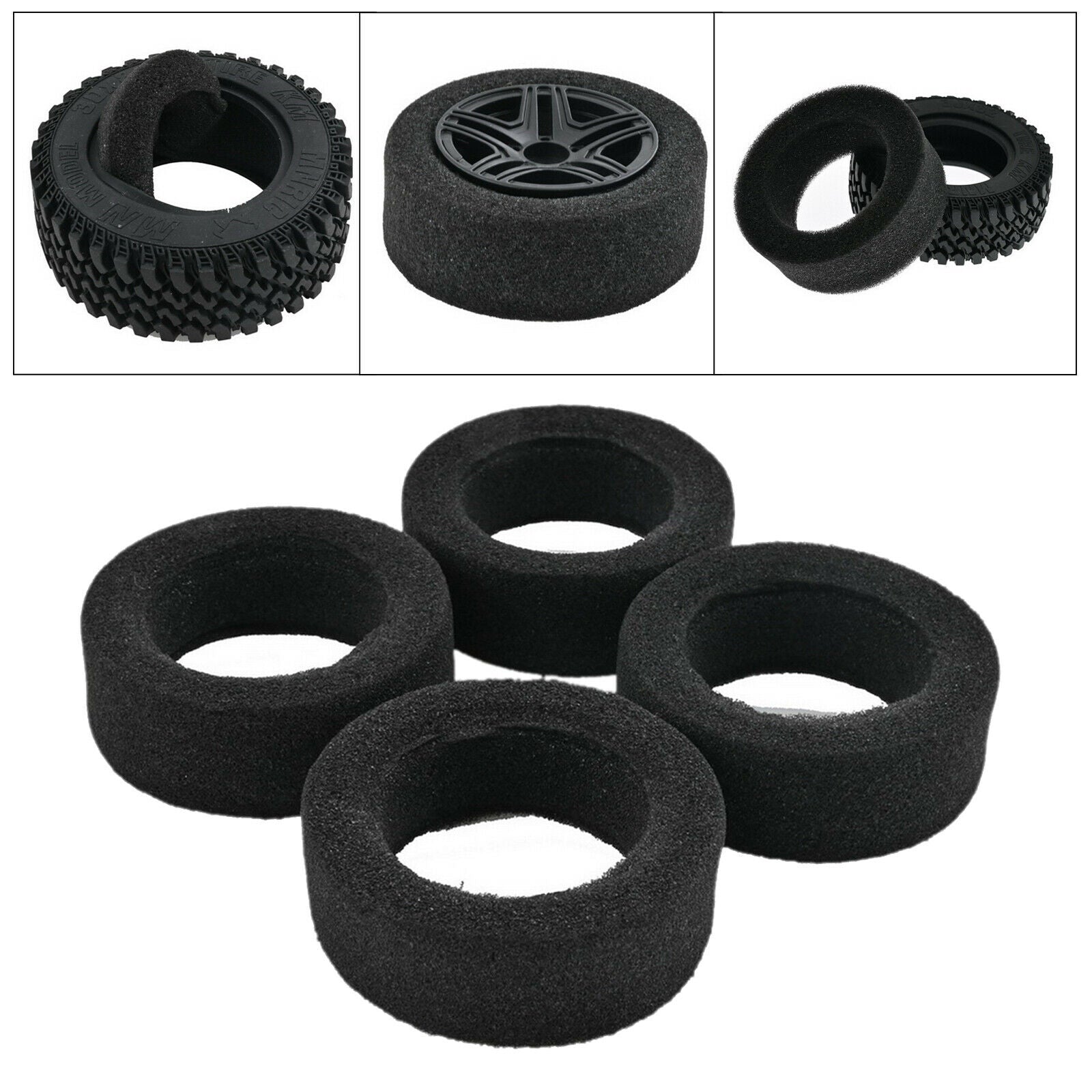 4pcs 4 Pieces 1/12 RC Crawler Tire Foam Insert Accessory Replacement Parts