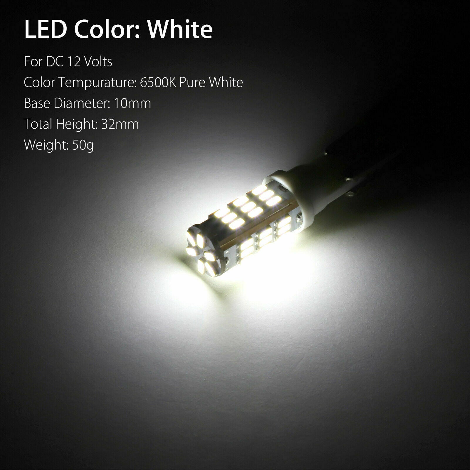 20 Pure White T10/921/194 RV Trailer Backup Reverse LED Lights Bulbs 42-SMD 12V