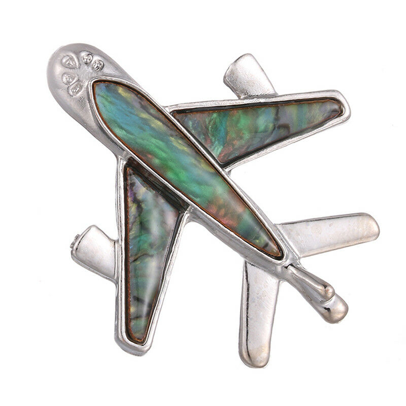 Airplane Aircraft Plane Brooch Pin Shell Shirt Collar Lapel Brooch Jewelry GY1