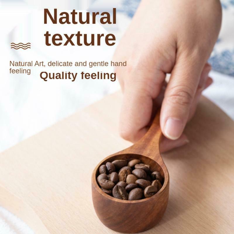 Round Coffee Scoop Wooden Measuring Spoon Measure Tea Scoops Water Ladle Coffee