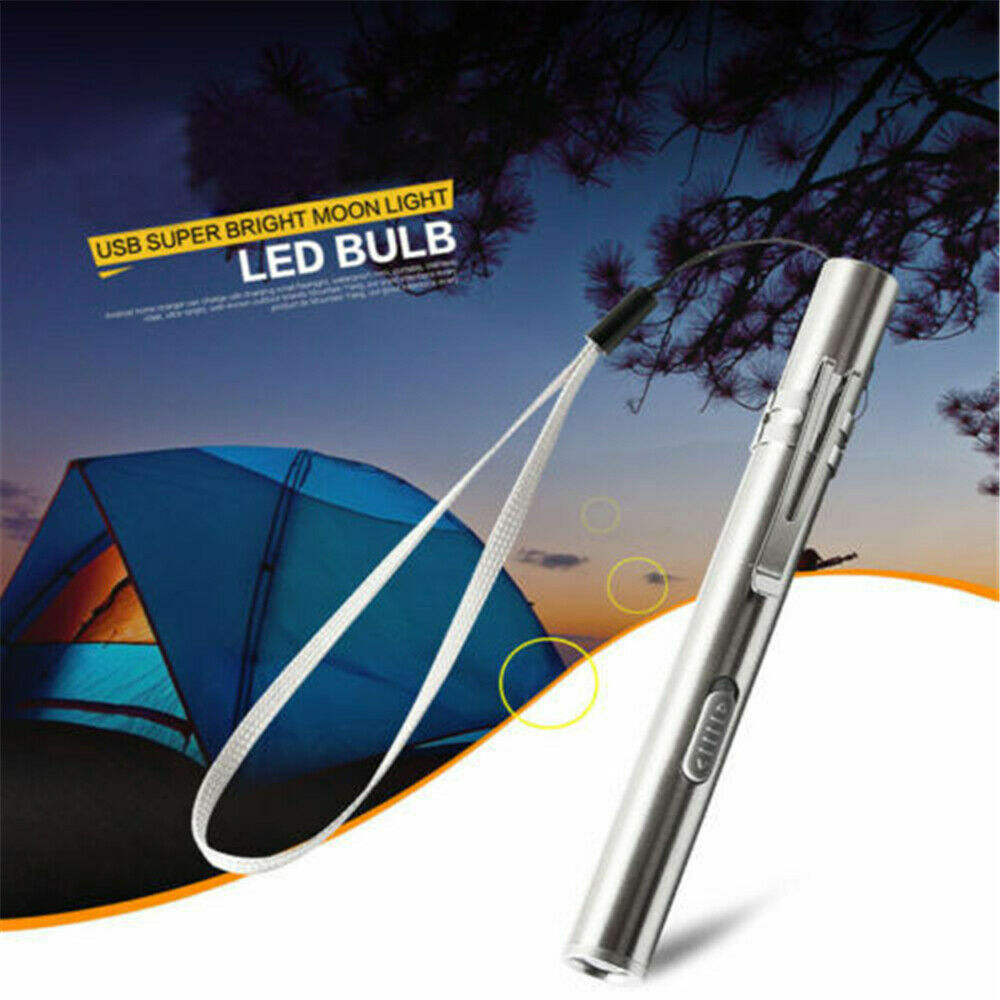 Mini Pocket Flashlight LED Lamp Torch Pen Size Q5  USB Rechargeable 500lm