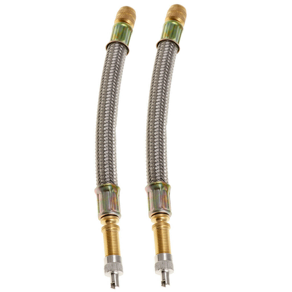 2X 150mm 304 Stainless Steel Braided Wheel Tire Tyre Valve Extension Adaptor