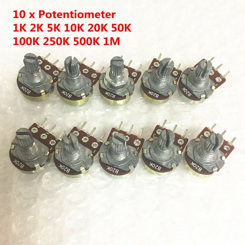10 PCS WH148 B10K Linear Potentiometer Pot 1K 2K 5K 10K 100K 500K 1M for Arduino