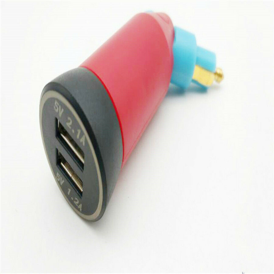 Motorcycle Cigarette Lighter Socket 5V 3.3A Portable Dual USB Power Adapter Plug