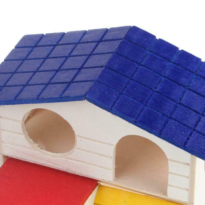 Wooden Bed House Cage Dual Layer Villa For Pet Rat Mouse Dwarf Hamster Animal
