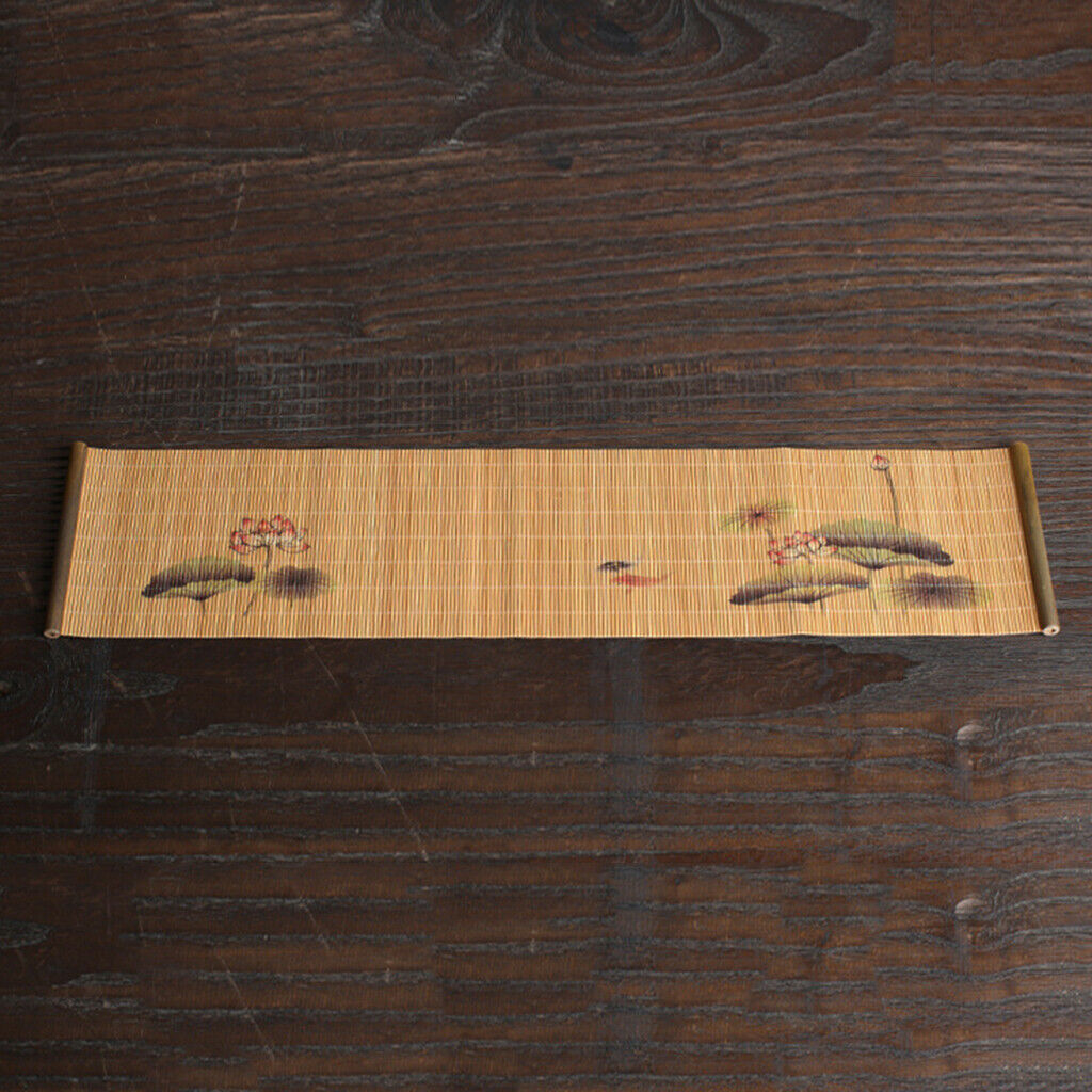 2Pcs Tradtional Bamboo Wooden Tea Mats Zen Table Runner Heatproof Pad Gifts