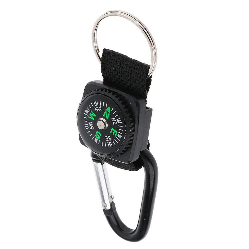 Detachable Compass Keyring Keychain, Multipurpose Outdoor Climbing Buckle