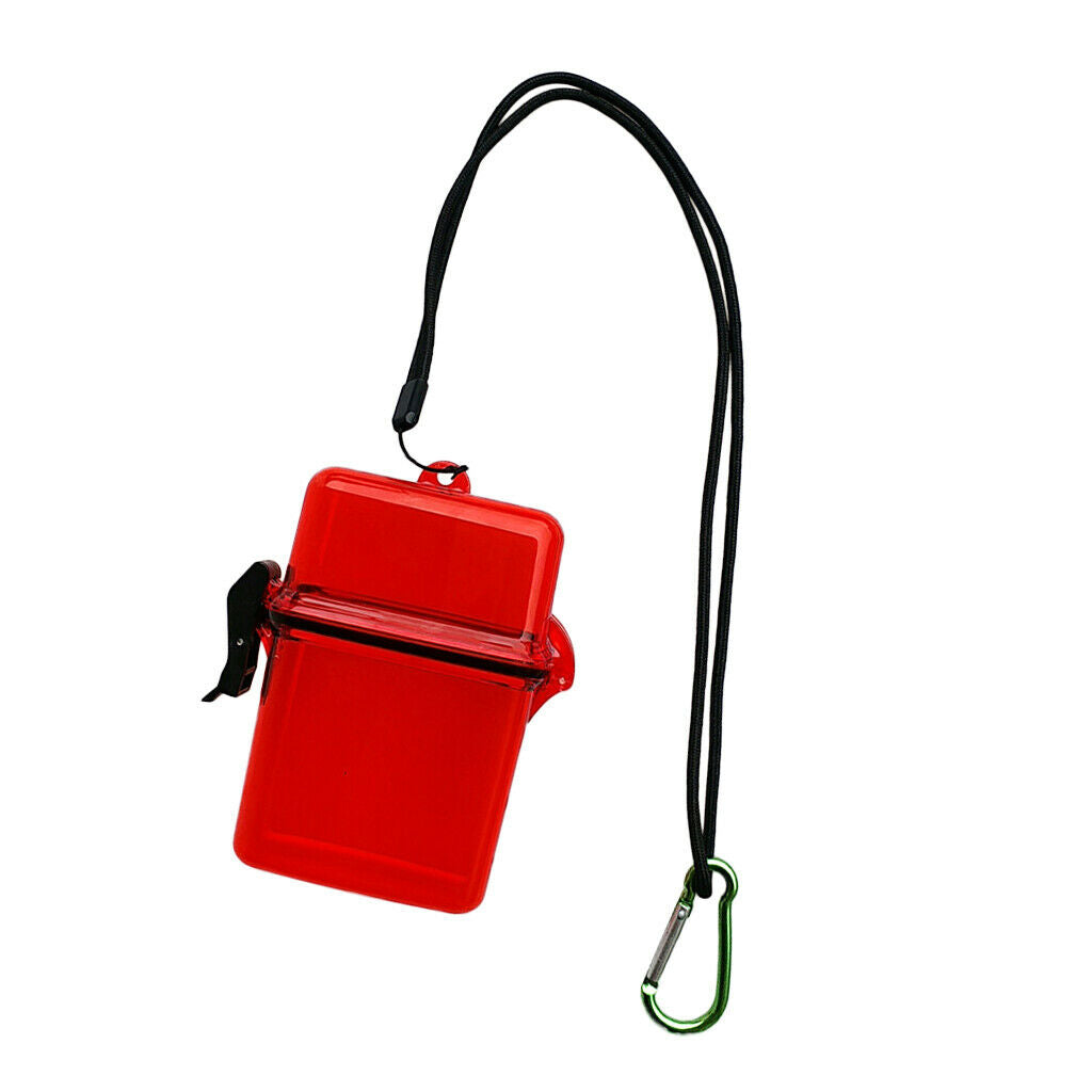 Waterproof Dry Box Container Hook For Scuba Diving Snorkeling Kayaking - Red