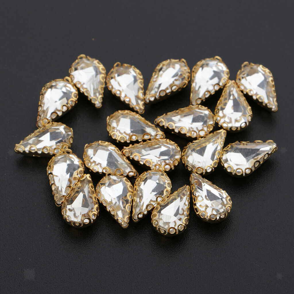20pcs Loose Flatback Rhinestone Beads Buttons Crystal Trim Wedding Decor DIY