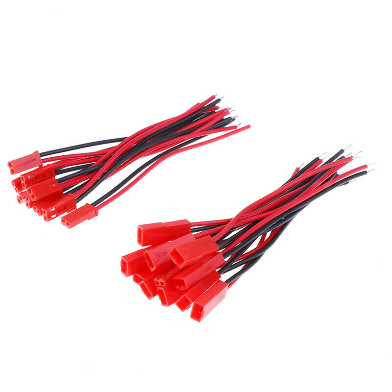 20pcs 2 Pin Connector Male Female JST Plug Cable 22 AWG Wire For RC Battery NC