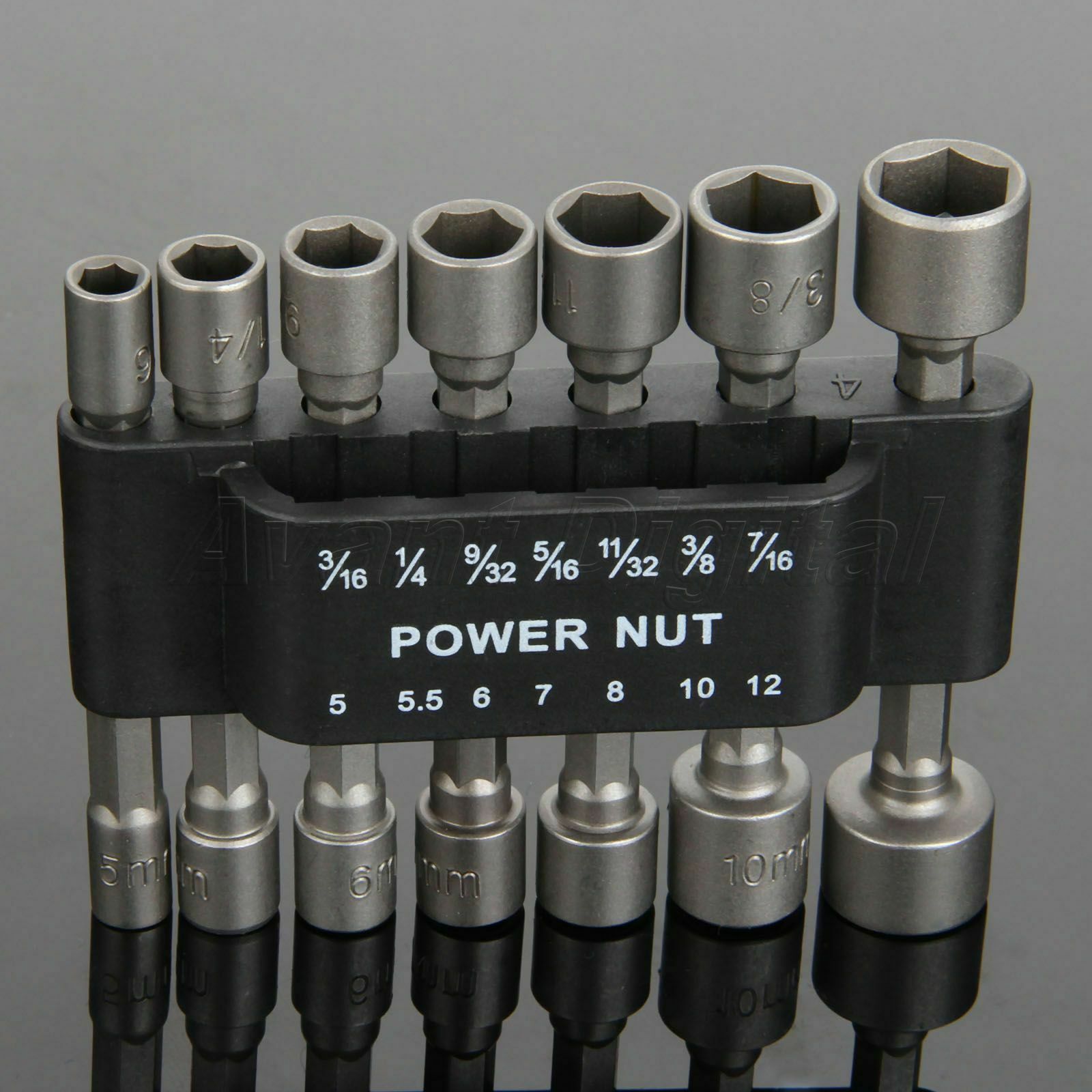New 14Pcs Power Nut Driver Drill Bits SAE Metric Socket Wrench Screw 1/4" Shank