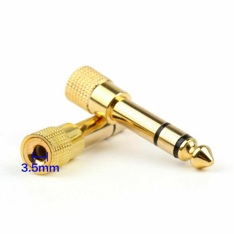 20xGold Headphone Adapter Stereo 1/4 Inch (6.3mm) Male To 1/8 Inch (3.5mm)