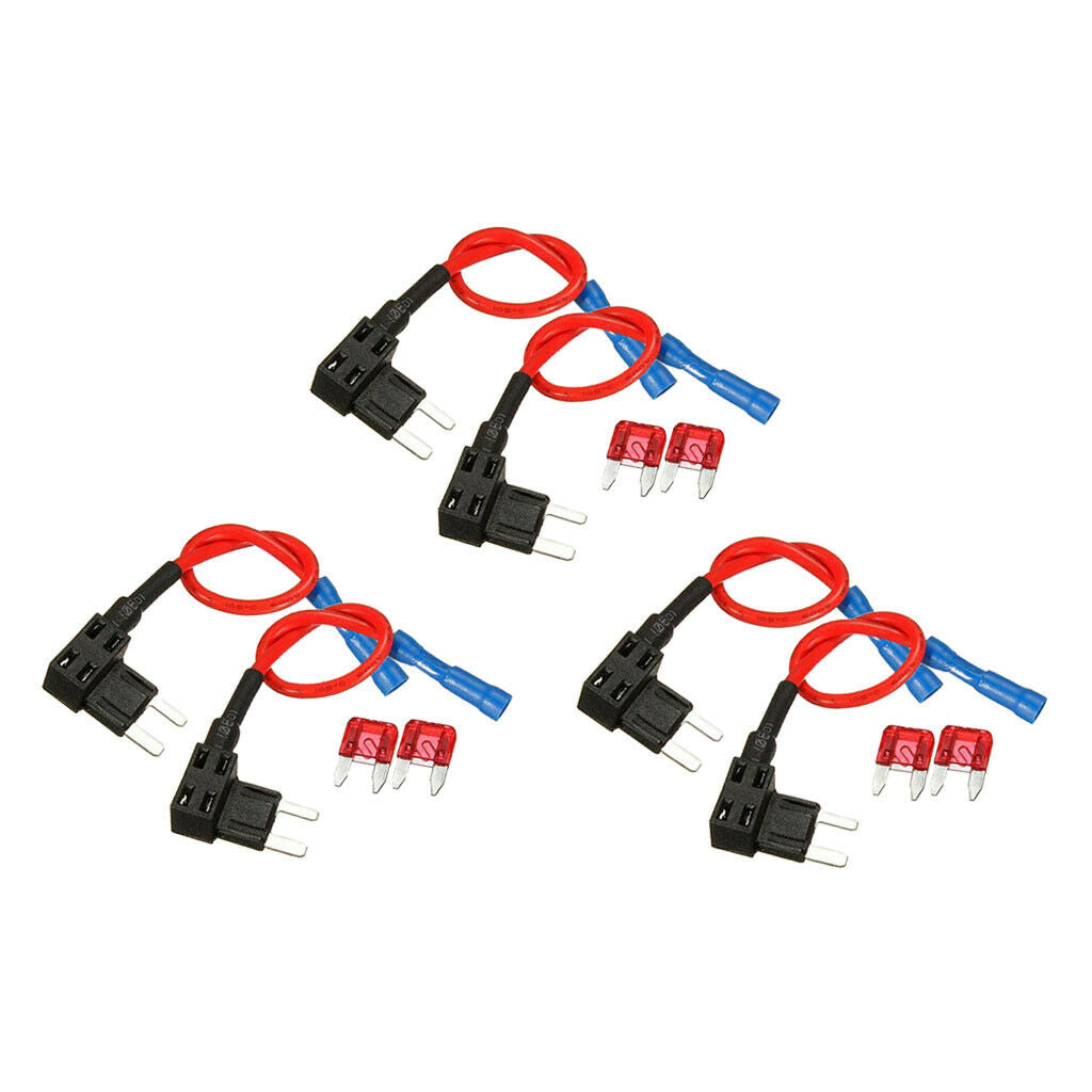 6x Circuit Fuse Tap ATS Mini Adapter Double Circuit with  Blade Fuse for Car