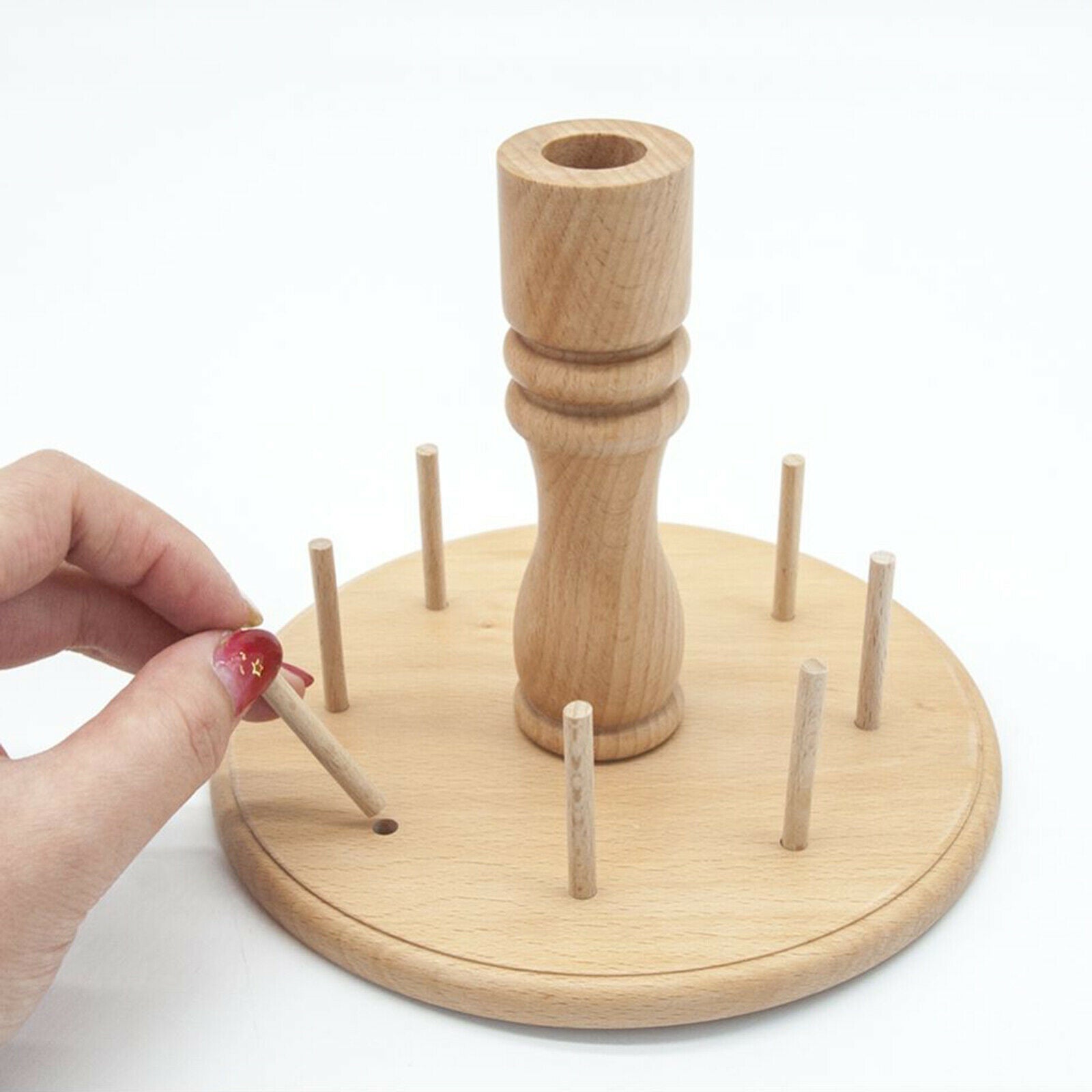 Wooden Standing Thread Holder 8-Spool Sewing Thread Organizer Quilting Tool
