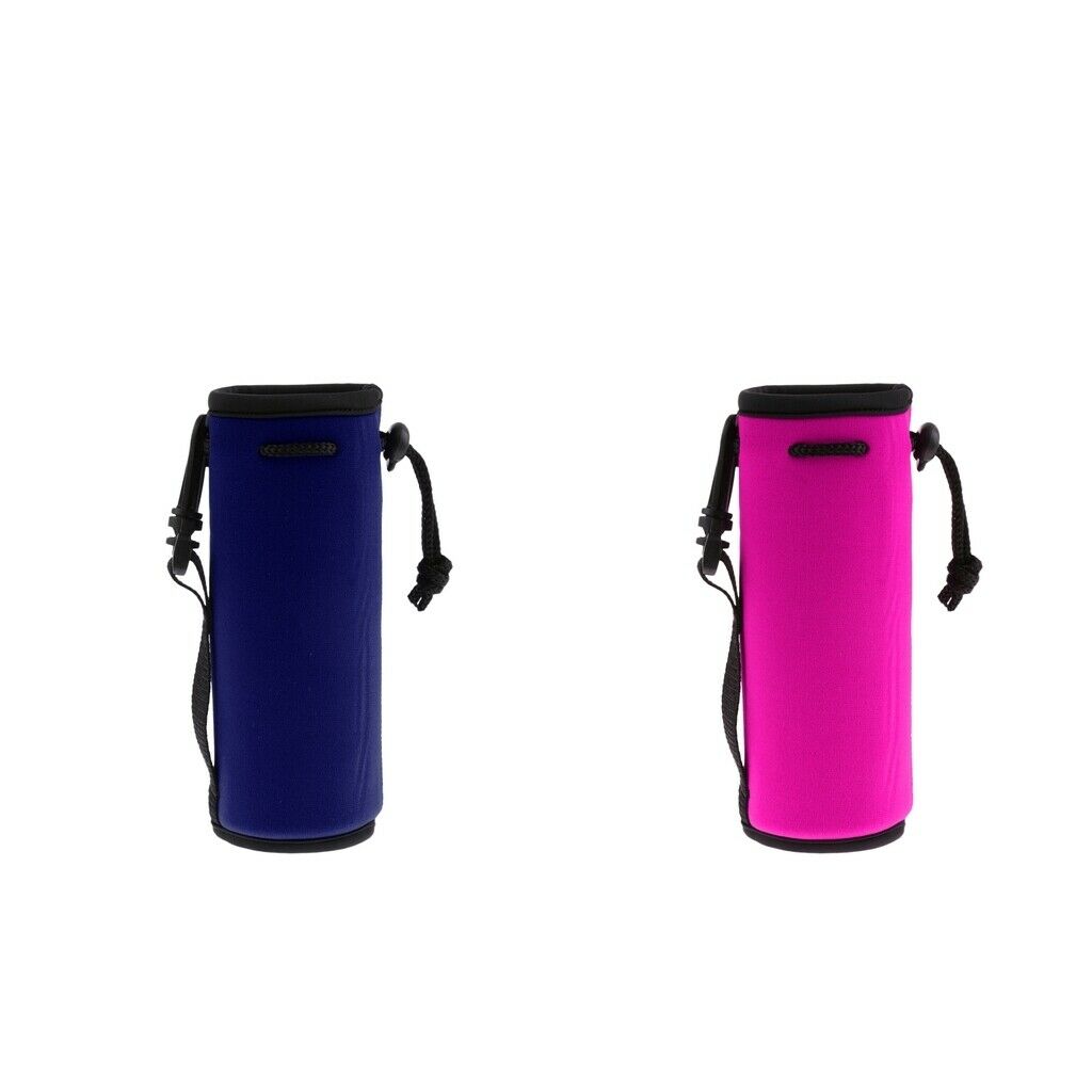 2 Piece Protable Water Drink Bottle Cooler Carrier Neoprene Insulated Cover