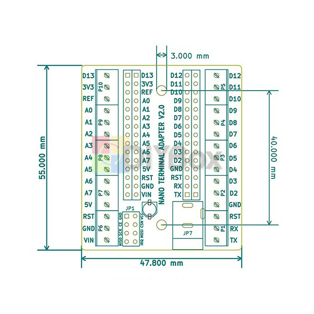 NRF2401 Terminal Expansion Adapter Board For Arduino ATMEGA328P Nano V3.0 AVR
