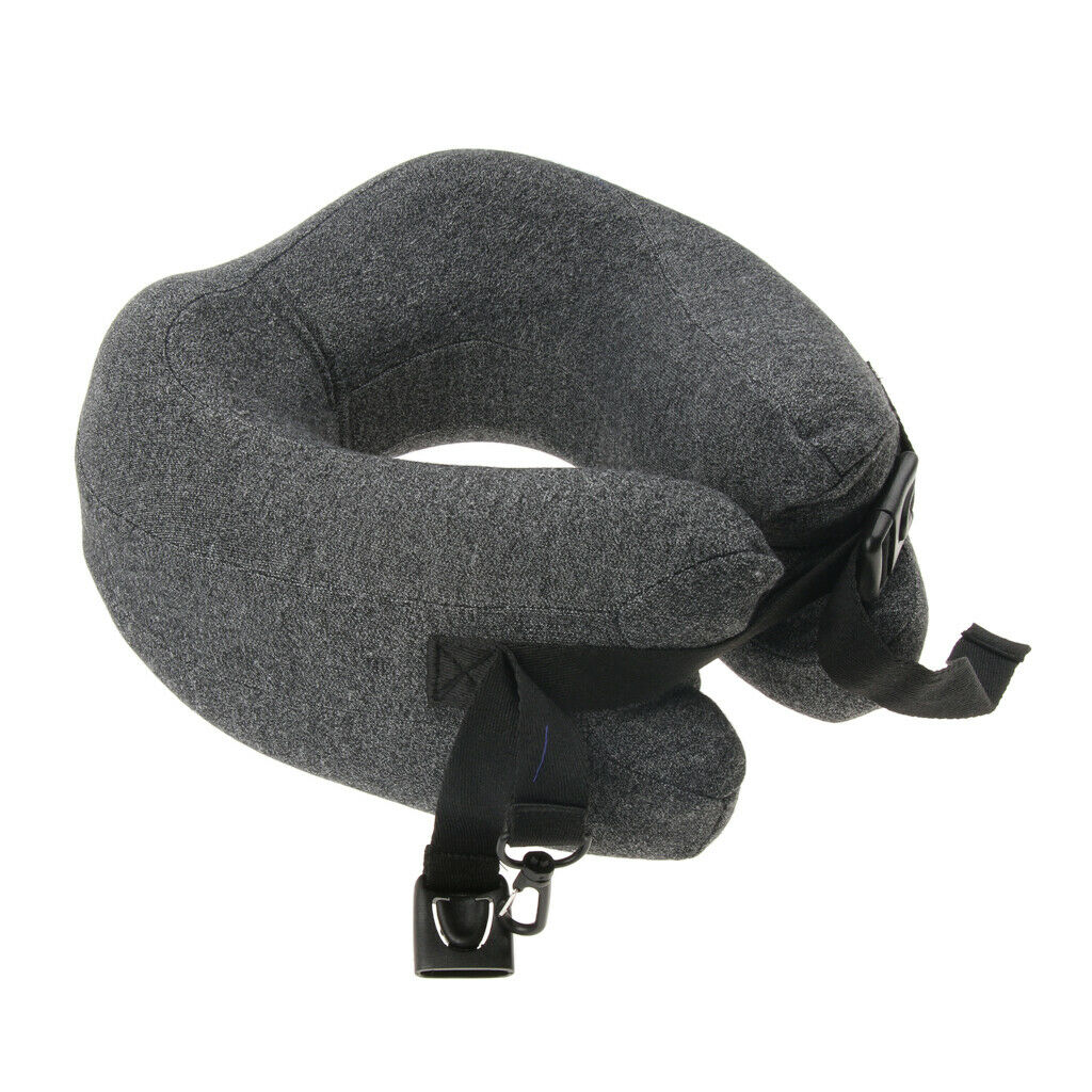 Memory Foam U Shaped Travel Neck Head Pillow Support Cushion Pad Dark Gray