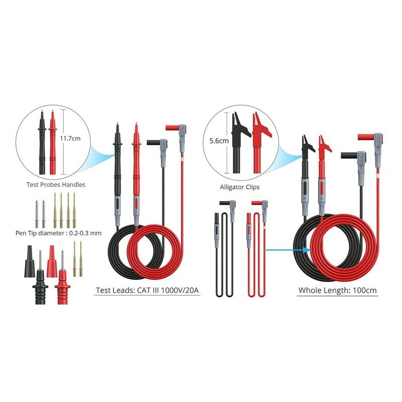 2X(22Pcs Multimeter Test Lead Kit for Electrical Multitester Leads AutomotiC1S1)