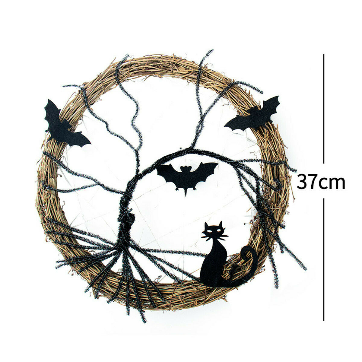 Halloween Glowing Light Bat Hanging Decoration Horror Party Ornaments Wreath