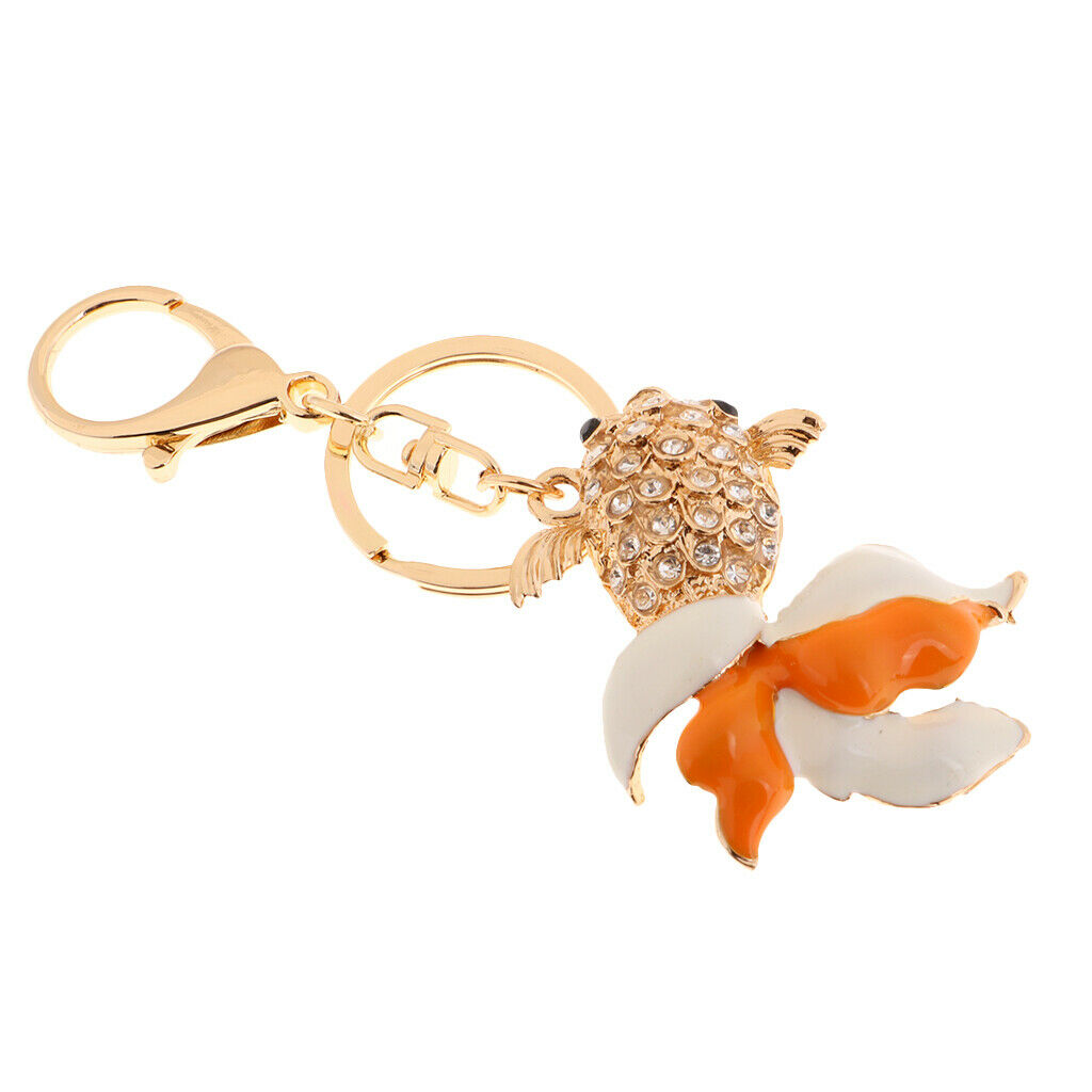 Keychain Charm Goldfish Key Holder Rhinestone Keyring   Pendants