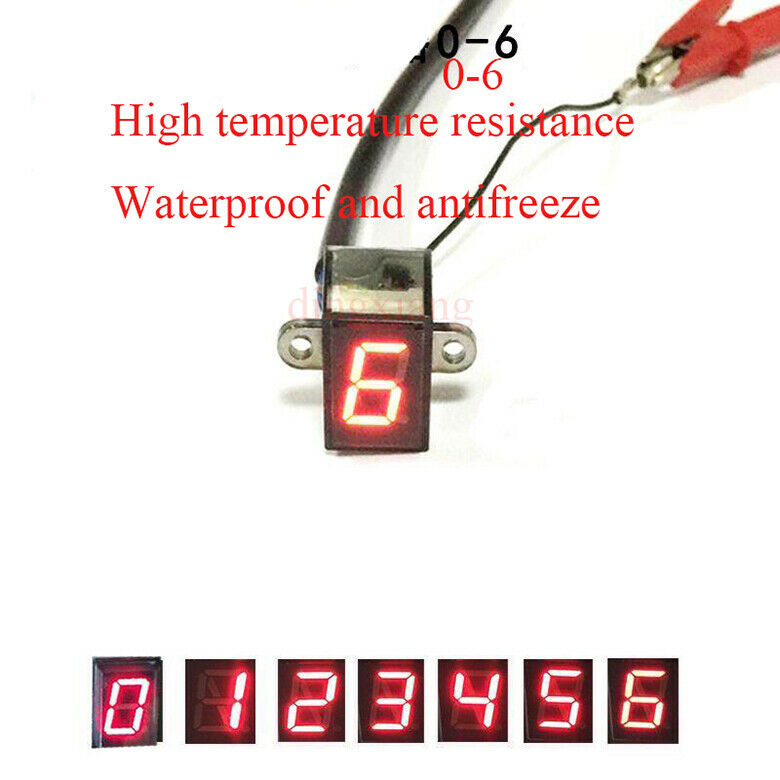 Universal Red Digital Gear Indicator Motorcycle Display Shift Lever Waterproof