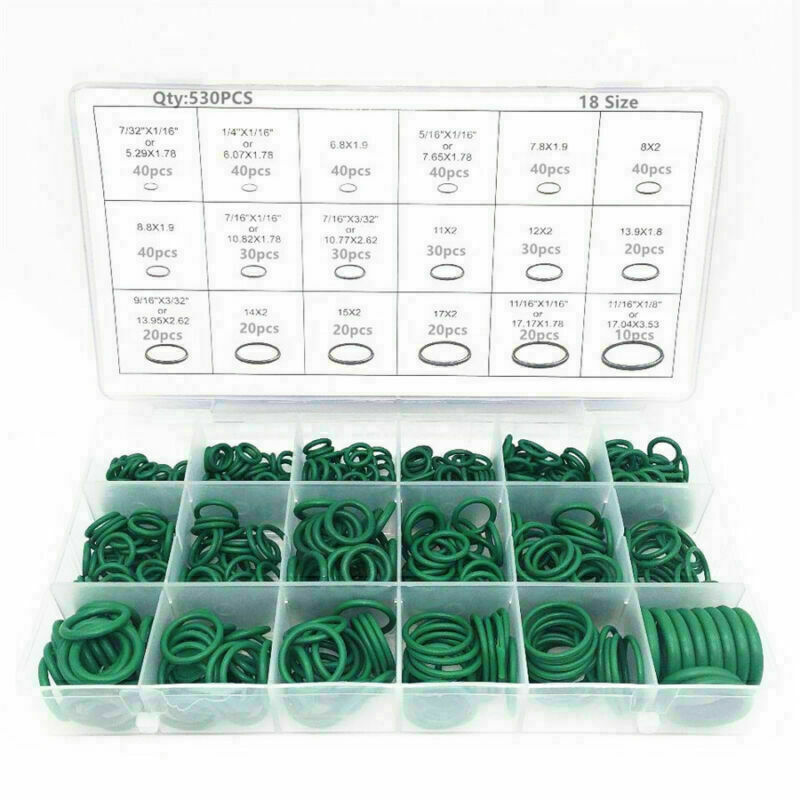 530Pcs 18Sizes Car R134a HNBR A/C Air Conditioning Repair Rubber O-ring Seals