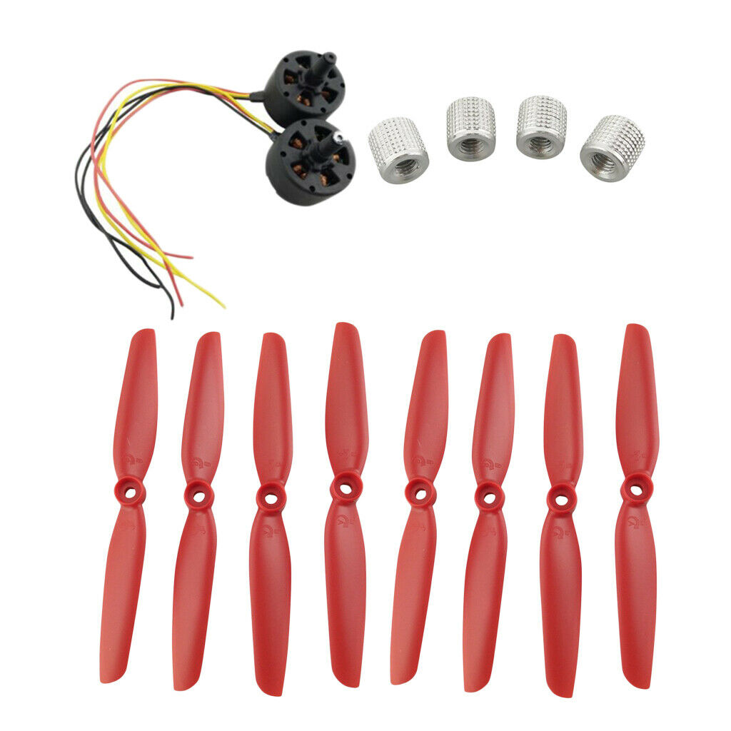 Propellers+Motors+Blade Prop   for MJX B8 B6 B6F B6FD RC Drone Parts Red
