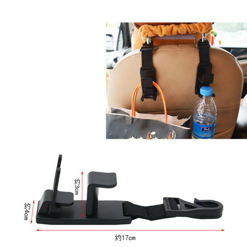 2Pcs Universal Car Seat Hook Back Portable Car Interior Hanger Holder Storage