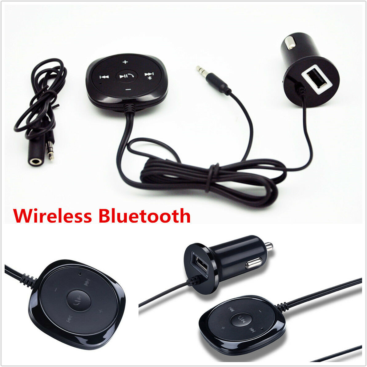 Wireless Bluetooth Handsfree Car Kit MP3 Player Audio Speaker USB Phone Charger