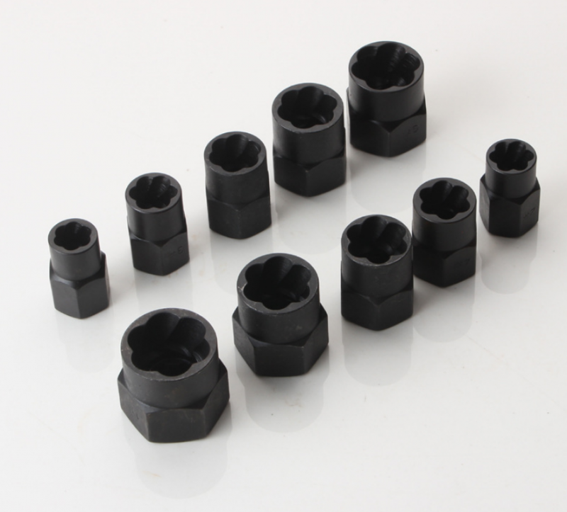 11PC Nut Extractor Metric High Hardness Abrasion Incomplete Nut Repair Household