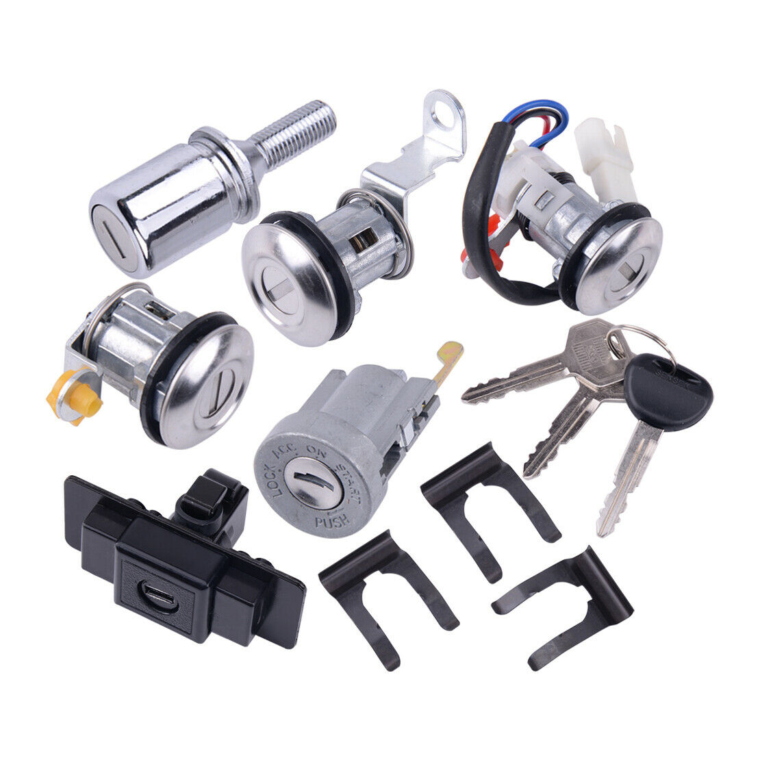 Ignition Door Lock Cylinder Key Set Fit for Mitsubishi Pajero V32 4G54 1990-2004