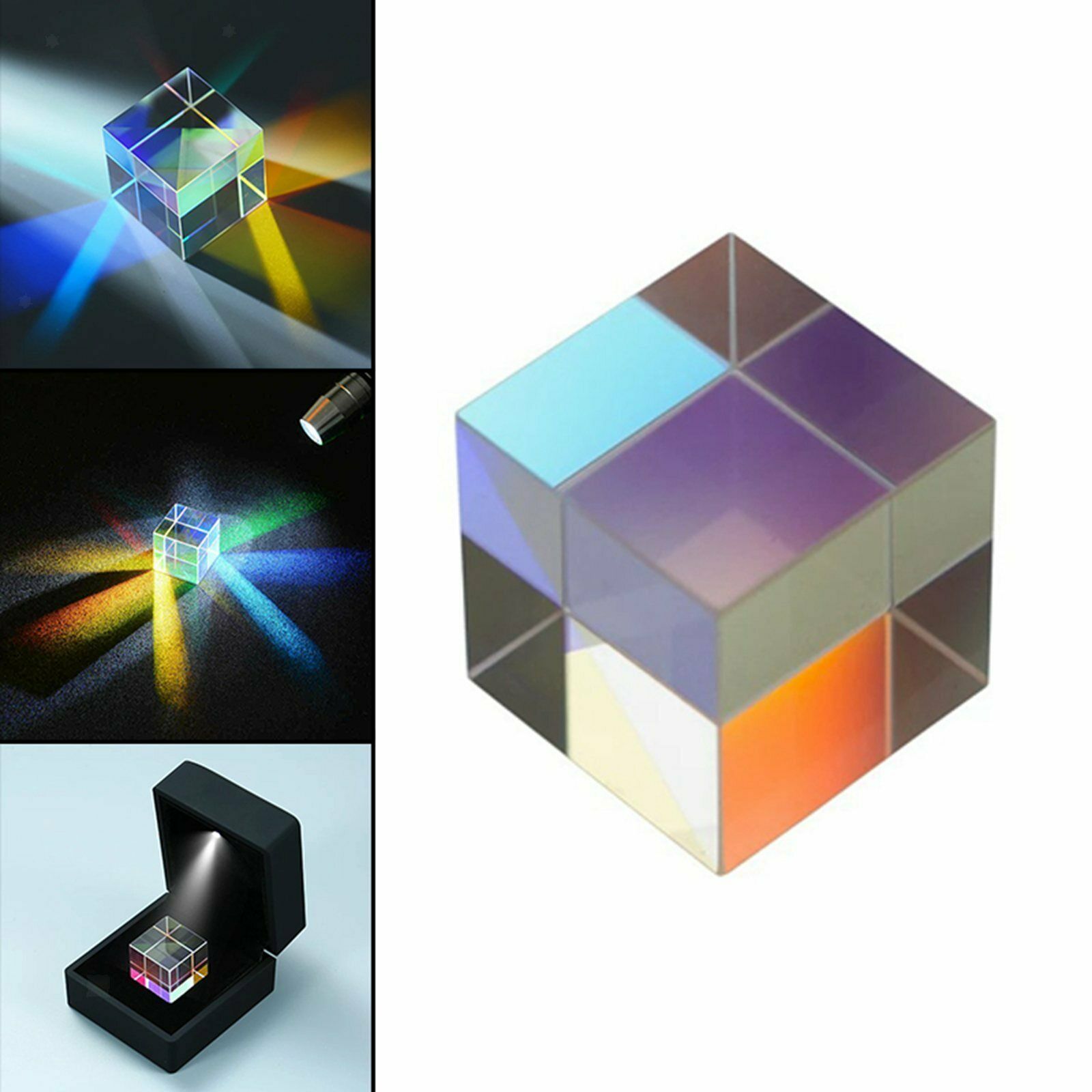 Cube Prism Multi-Color RGB Beam Splitting for Education Photography Toys
