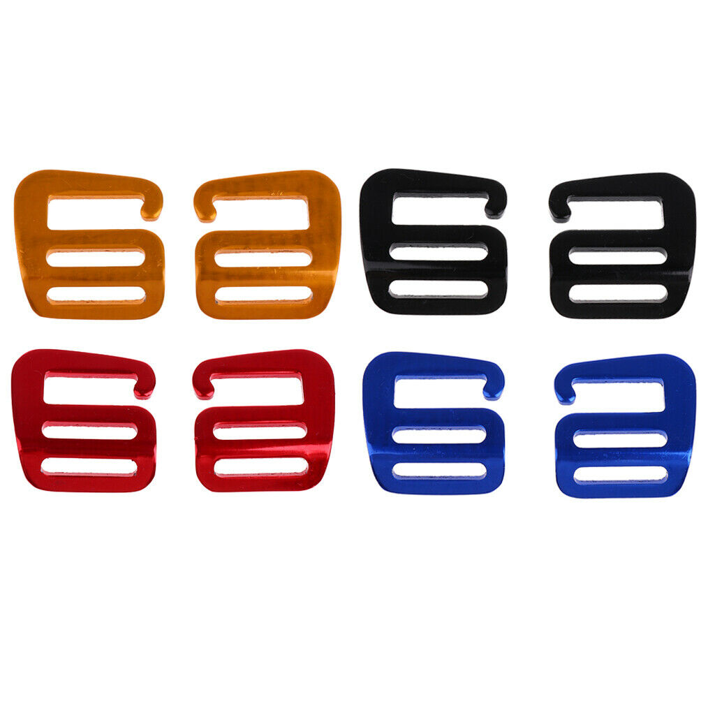 4 Pairs of G Hooks Outdoor Carabiners Belt Buckle for Backpack Straps 25mm