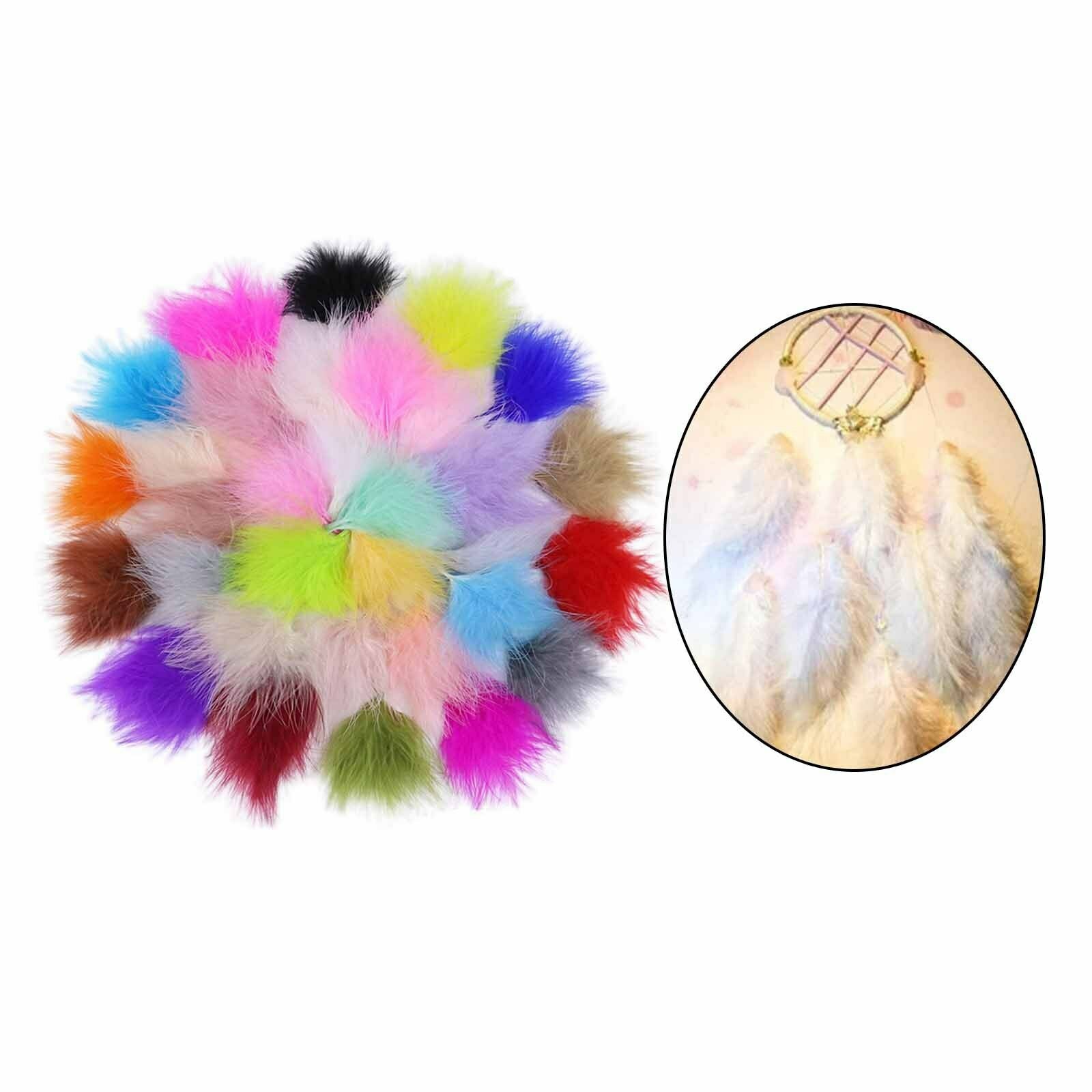 100x Colored Fluffy Loose Turkey Feathers Craft Headbands Making Decor Plume