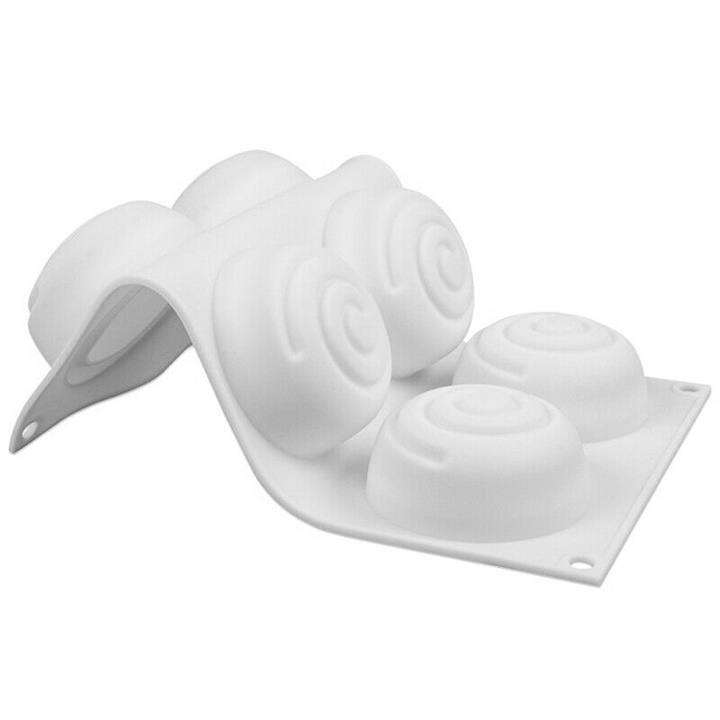 Soap Mould Round Whirlpool Silicone Rubber 6 Cavities Mousse Cake Baking MolBDA