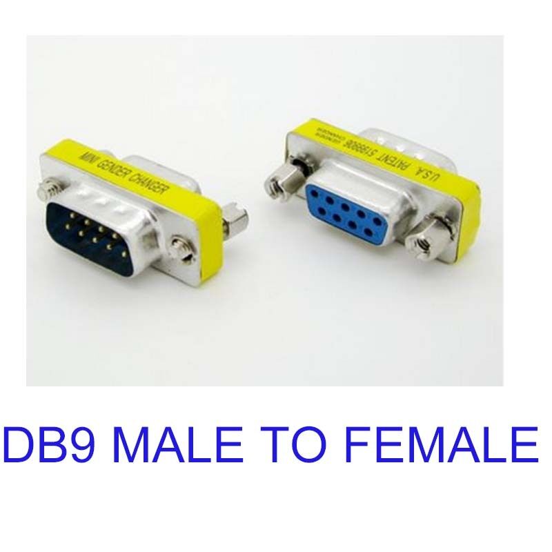 DB9 rs232 9 Pin male to Female Mini Gender Changer Convertor Adapter Connector
