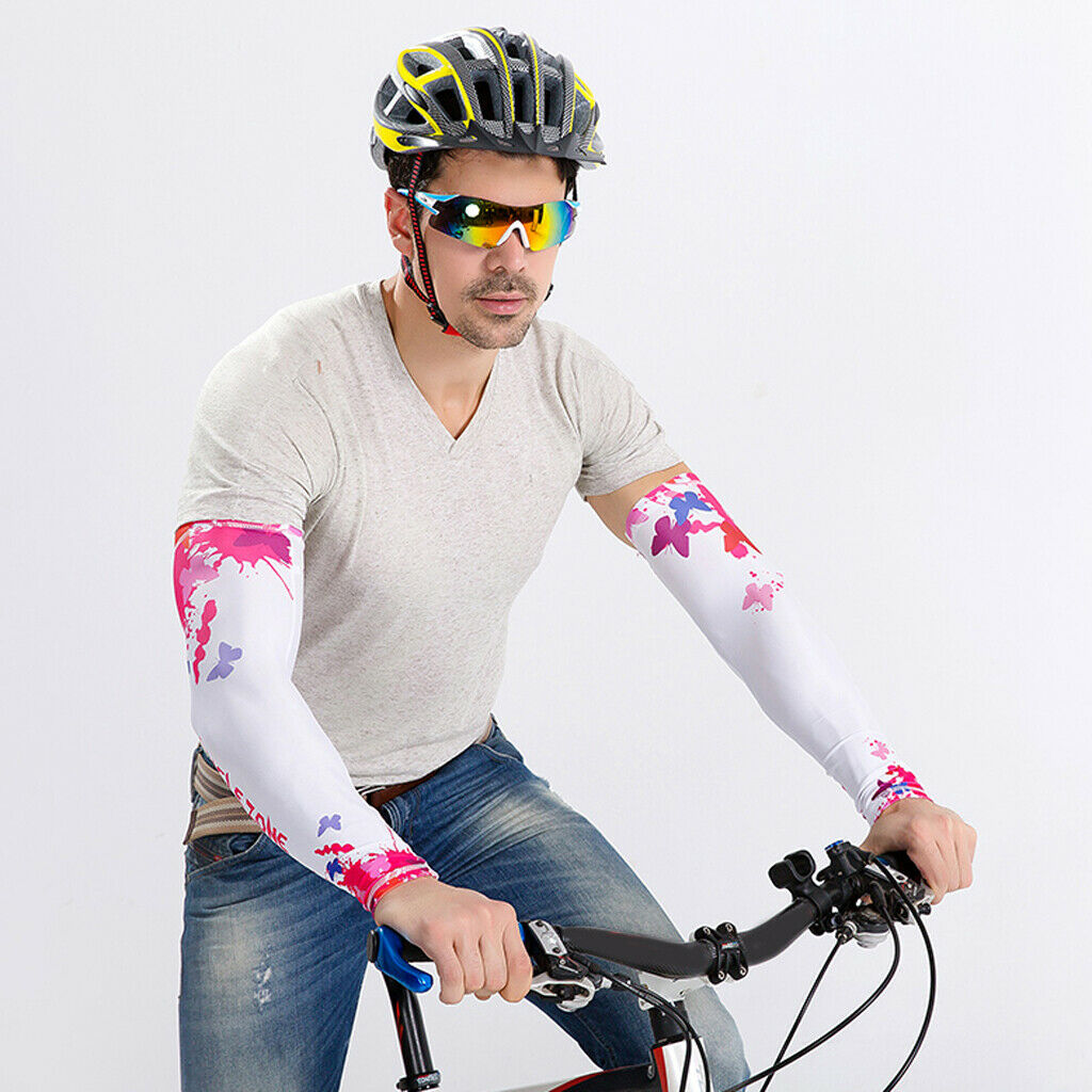 Cycling Golf Fishing Arm Sleeves Quick Drying Sun UV Protection XL Red