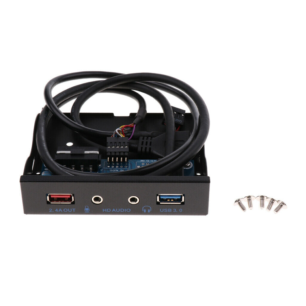 Pack Of 1 20-pin To USB 3.0 Audio Floppy Drive Audio Front Panel Black