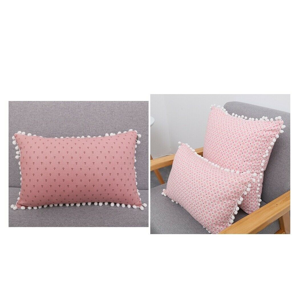 Rectangle Lumbar Support Pillow Cushion for Home Office Chair Car Sofa Red