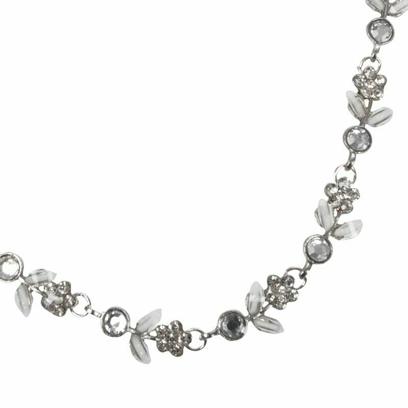 Hair Headband Elegant Elastic Headband with Rhinestones Flowers for Women - SiX4