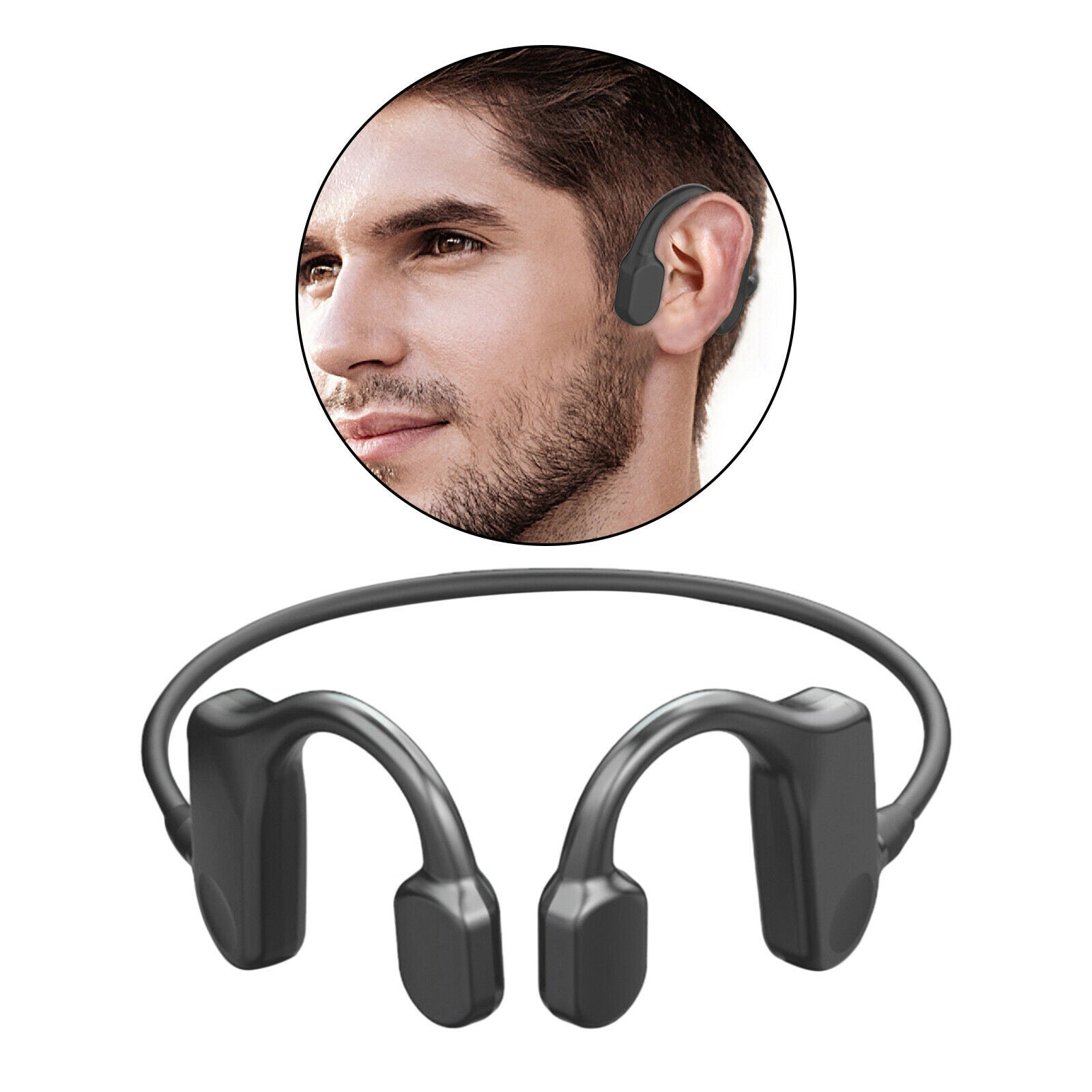 Open Ear Bluetooth Headphone with Bone Conduction TWS Running Earphones