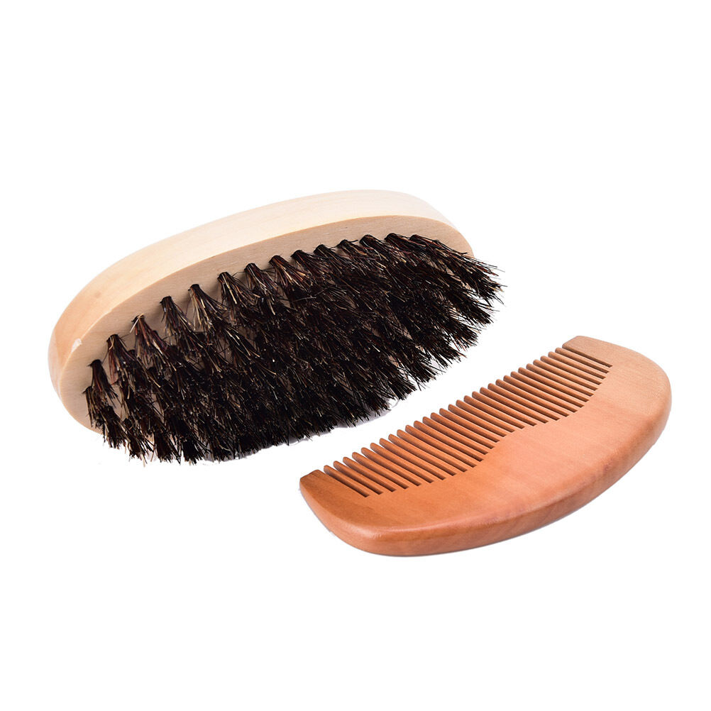 Men'sboar bristle beard brush and comb, beard comb grooming kit brush+com.l8