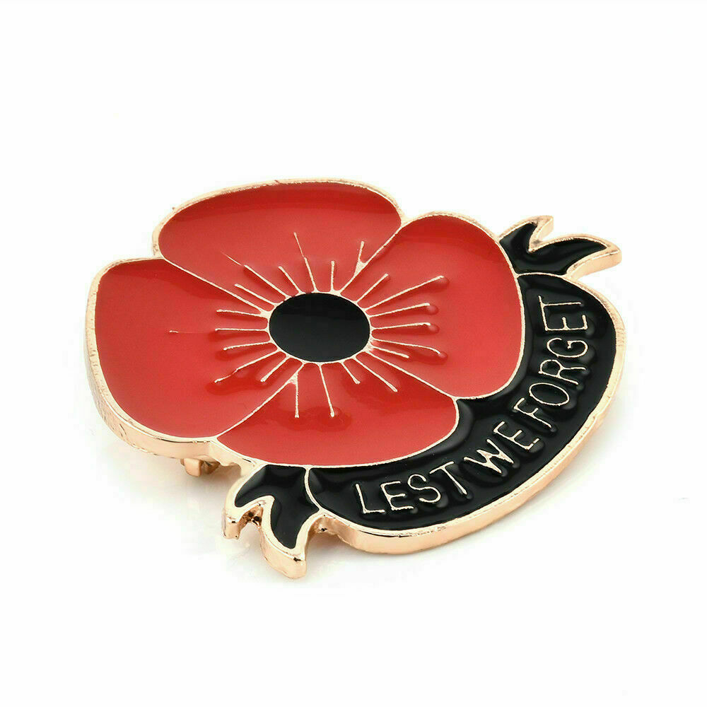 HOT Red Poppy Flower Enamel Remembrance Brooch Lapel Pin Broach Badge Banquet_AU